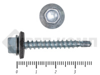 Саморез кровельный цинк, с шайбой EPDM, 4,8х38 К КРЕП-КОМП (25шт)