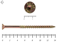 Саморезы Конструкционные, потай Torx, желтый цинк   8.0х140 мм (100 шт) 