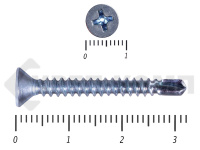 Саморез потай, цинк 5.5 x 32 сверло, DIN 7504P, МОСКРЕП (200шт)