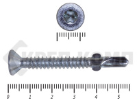 Саморезы Конструкционные, потай Torx, цинк с нарез. ушками на наконечнике  6.3х55 (100 шт)