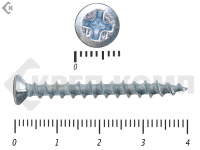 Шуруп оконный, крупная резьба, Белый цинк 4,1х40 Kn (50шт)