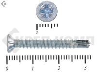 Саморез оконный со сверлом, Белый цинк, под автомат 3,9х32 Kn (50шт)