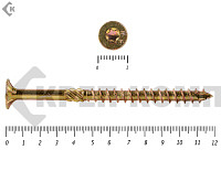 Саморезы Конструкционные, потай Torx, желтый цинк   5.0х120 мм ПРОФИ HIMTEX (100 шт)